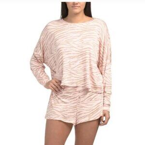 NWT HONEYDEW Lounge Long Sleeve Pajama Shorts Set Rayon Spandex